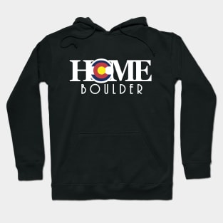 HOME Boulder (long white text) Hoodie